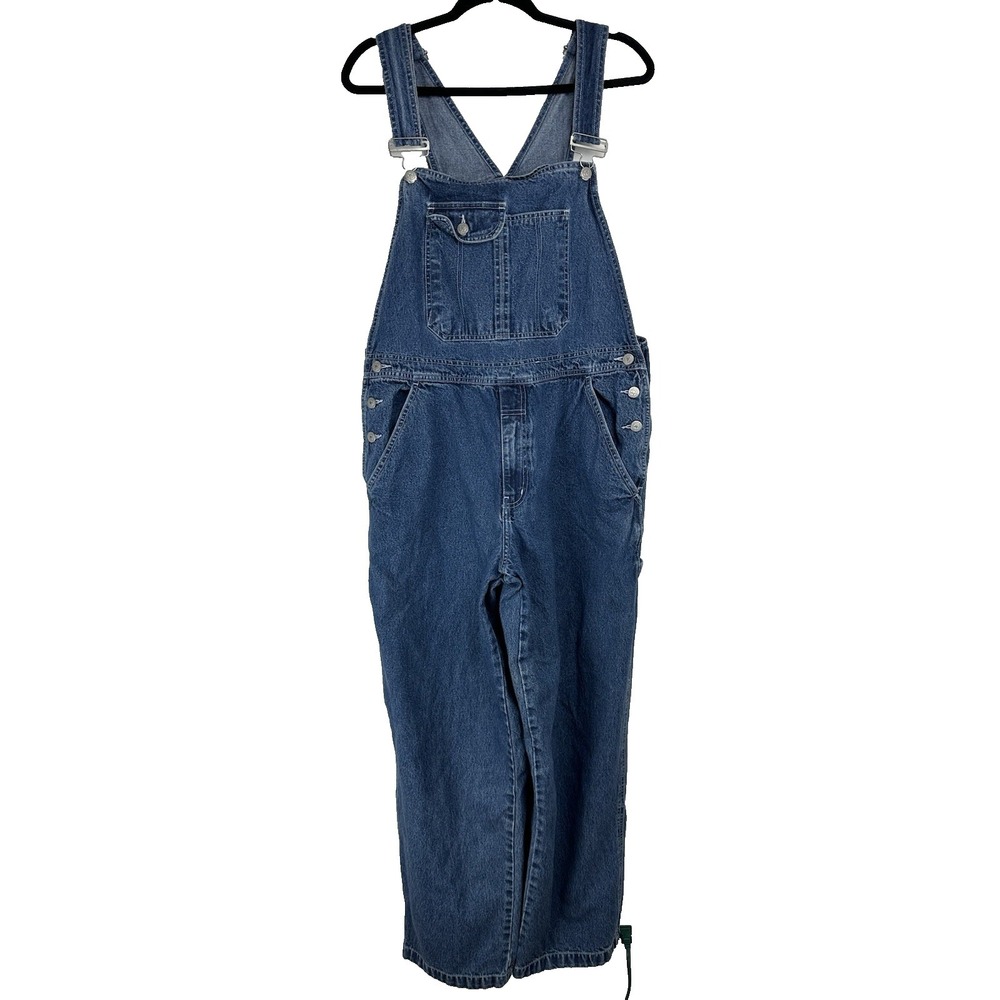 Faded Glory Denim Overalls Size Large Blue Country Western Rodeo Chore Farm